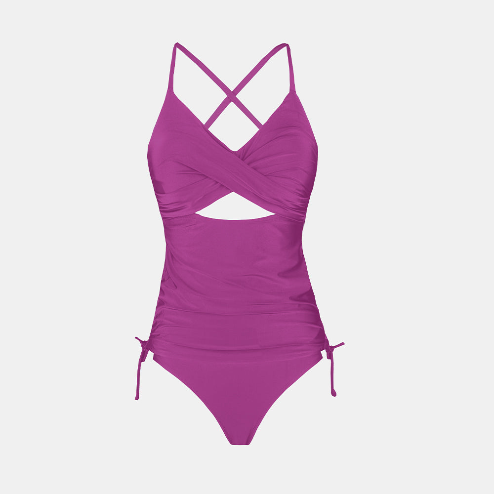 Tankini de Maternidad Mediados de Cintura Recortado de Dos Piezas - Cintura Alta