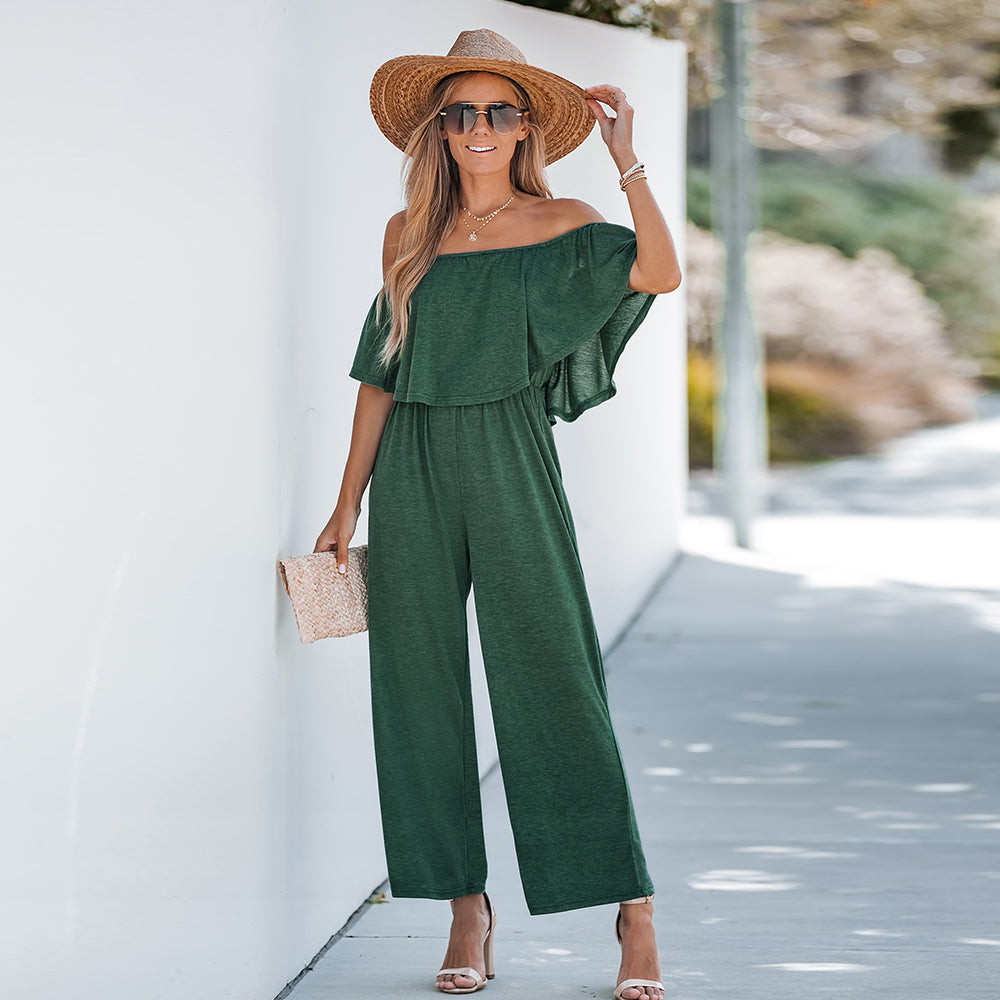 Mono Verde de Jogger con Hombros Descubiertos