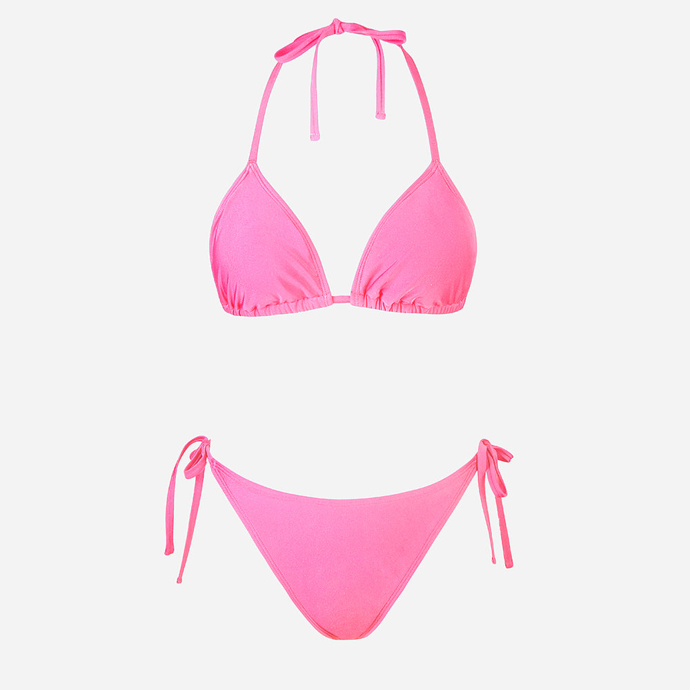 Bikini con Lazo Triangular y Cordones Ajustables - Cintura Baja