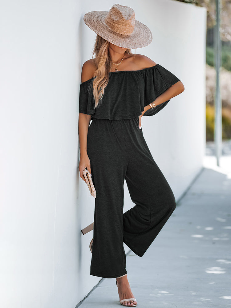 Mono Negro de Jogger con Hombros Descubiertos