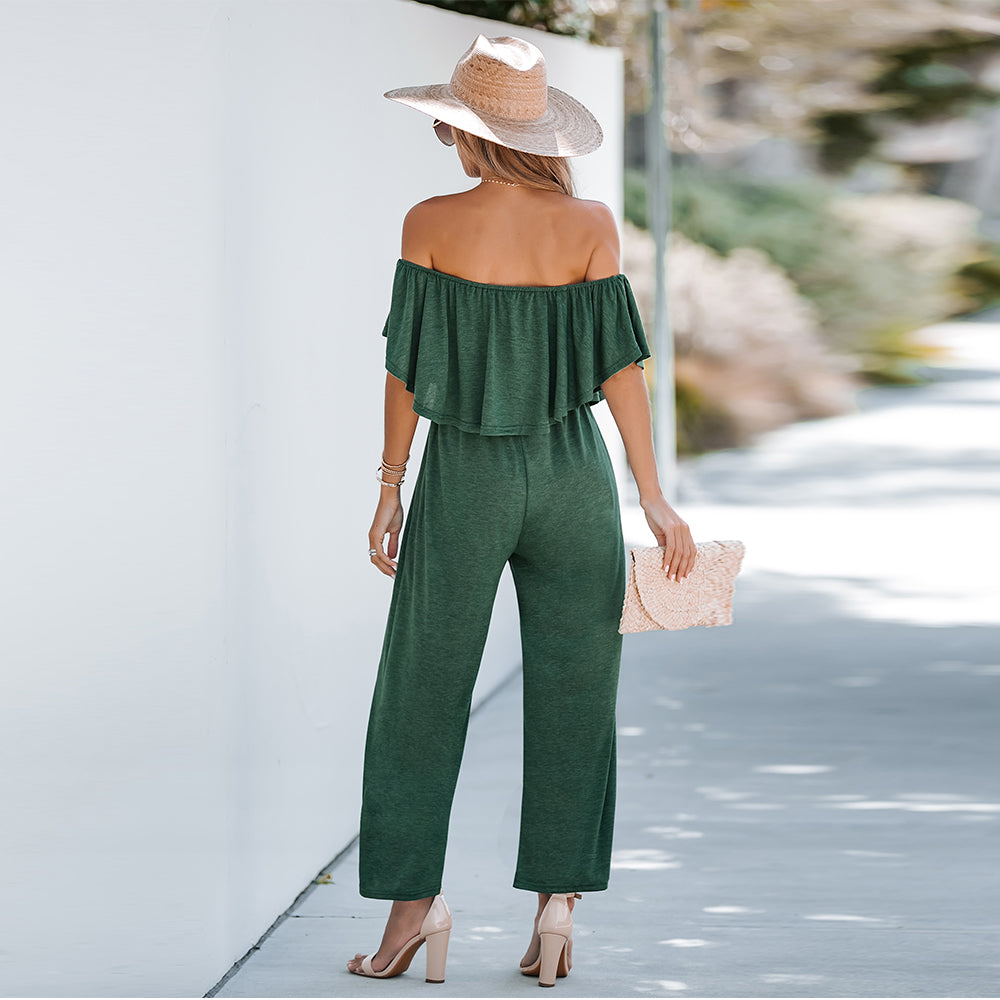 Mono Verde de Jogger con Hombros Descubiertos