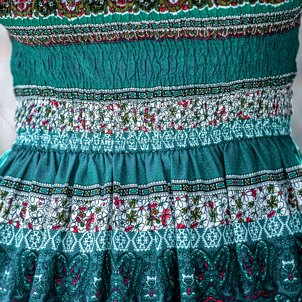 Vestido Corto de Tubo con Estampado de Cachemir
