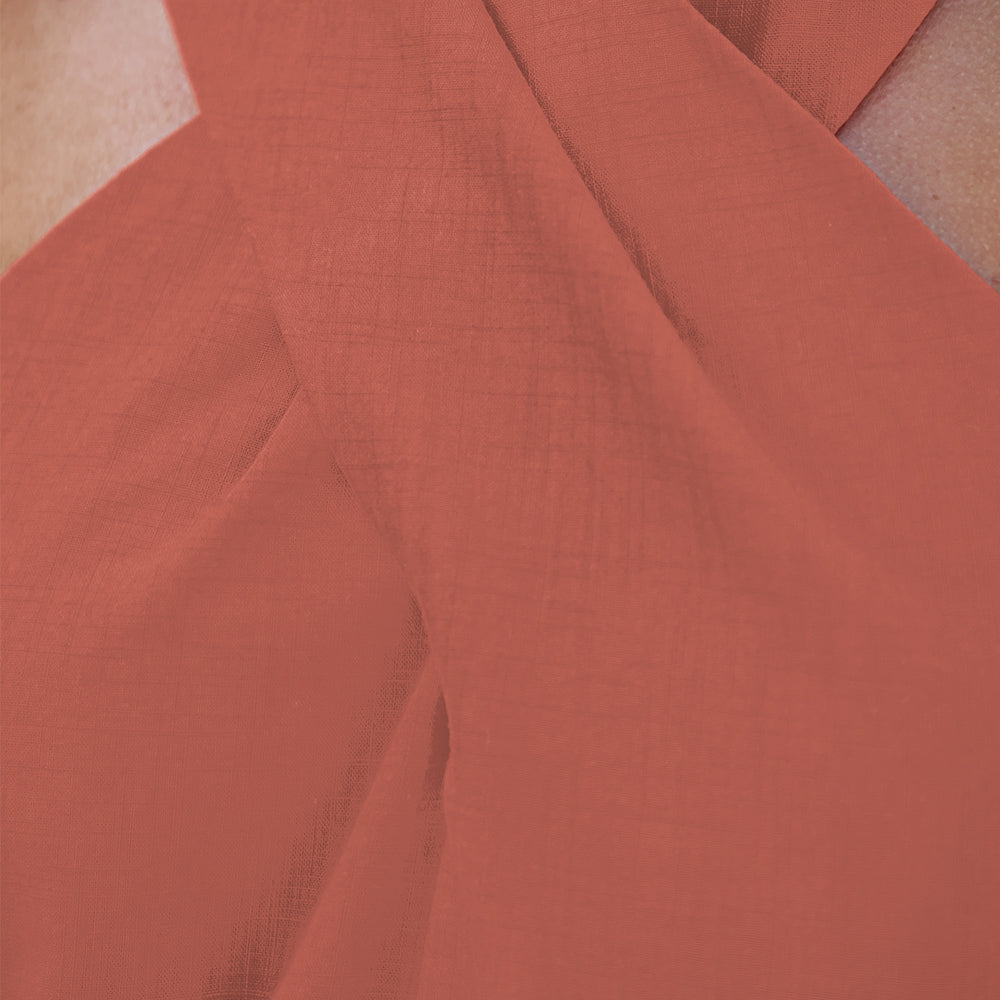 Vestido Corto de Algodón Entrecruzado con Cuello Halter