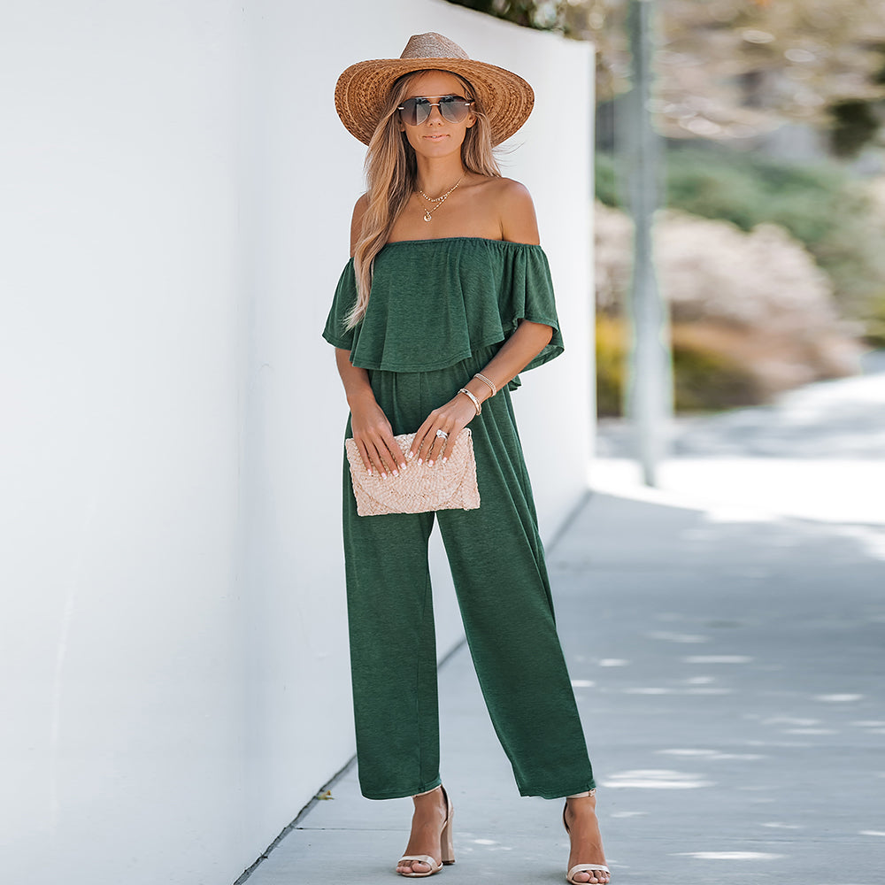 Mono Verde de Jogger con Hombros Descubiertos