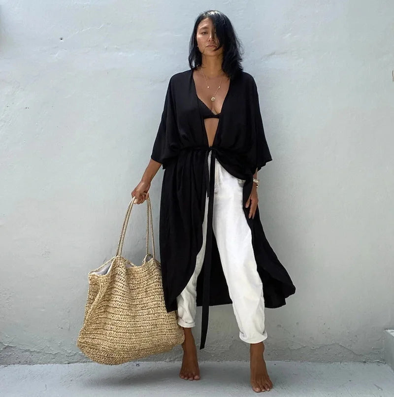 Beach maxi kimono best sale