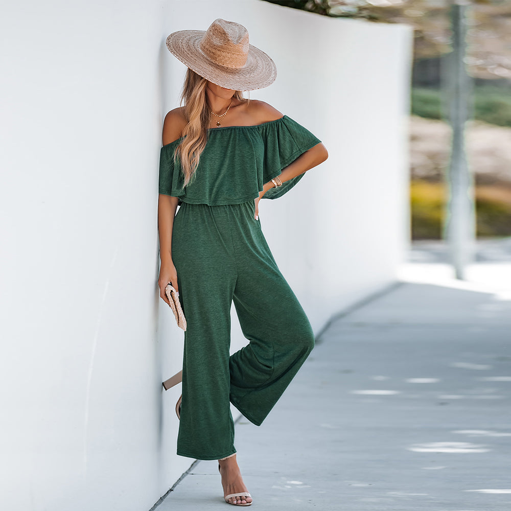 Mono Verde de Jogger con Hombros Descubiertos