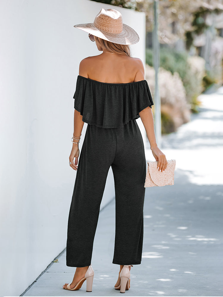 Mono Negro de Jogger con Hombros Descubiertos