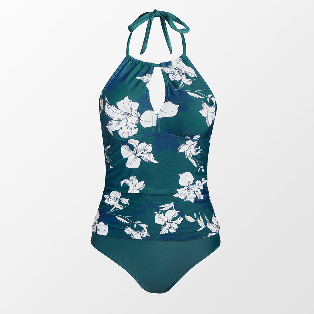 Tankini con Abertura en Forma de Cerradura Charmed Romance - Cintura Alta