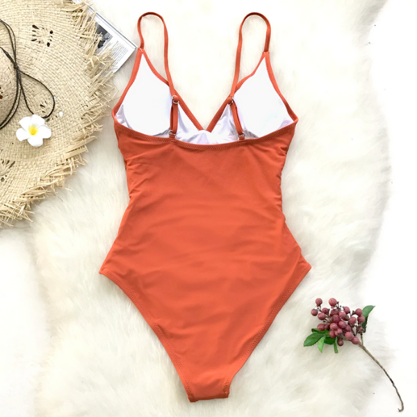Bañador Shirring de Bright Day Naranja - Una Pieza