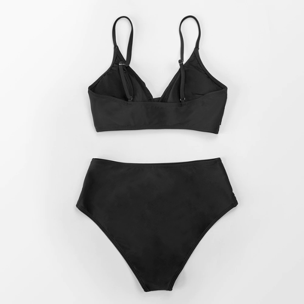 Bikini Marsala Twist Negro Completo - Cintura Alta