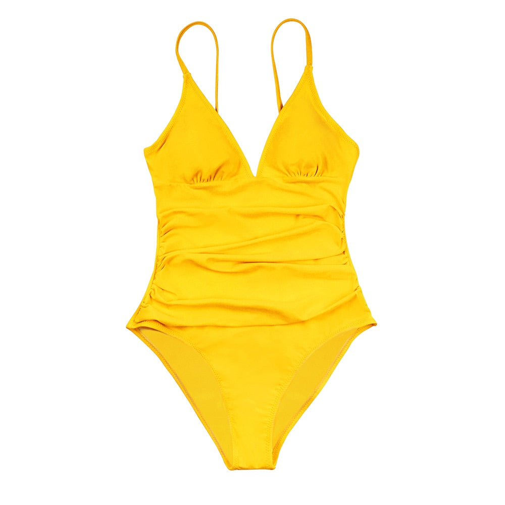 Bright Day Ruched Tummy Control Moss Green One Piece Swimsuit