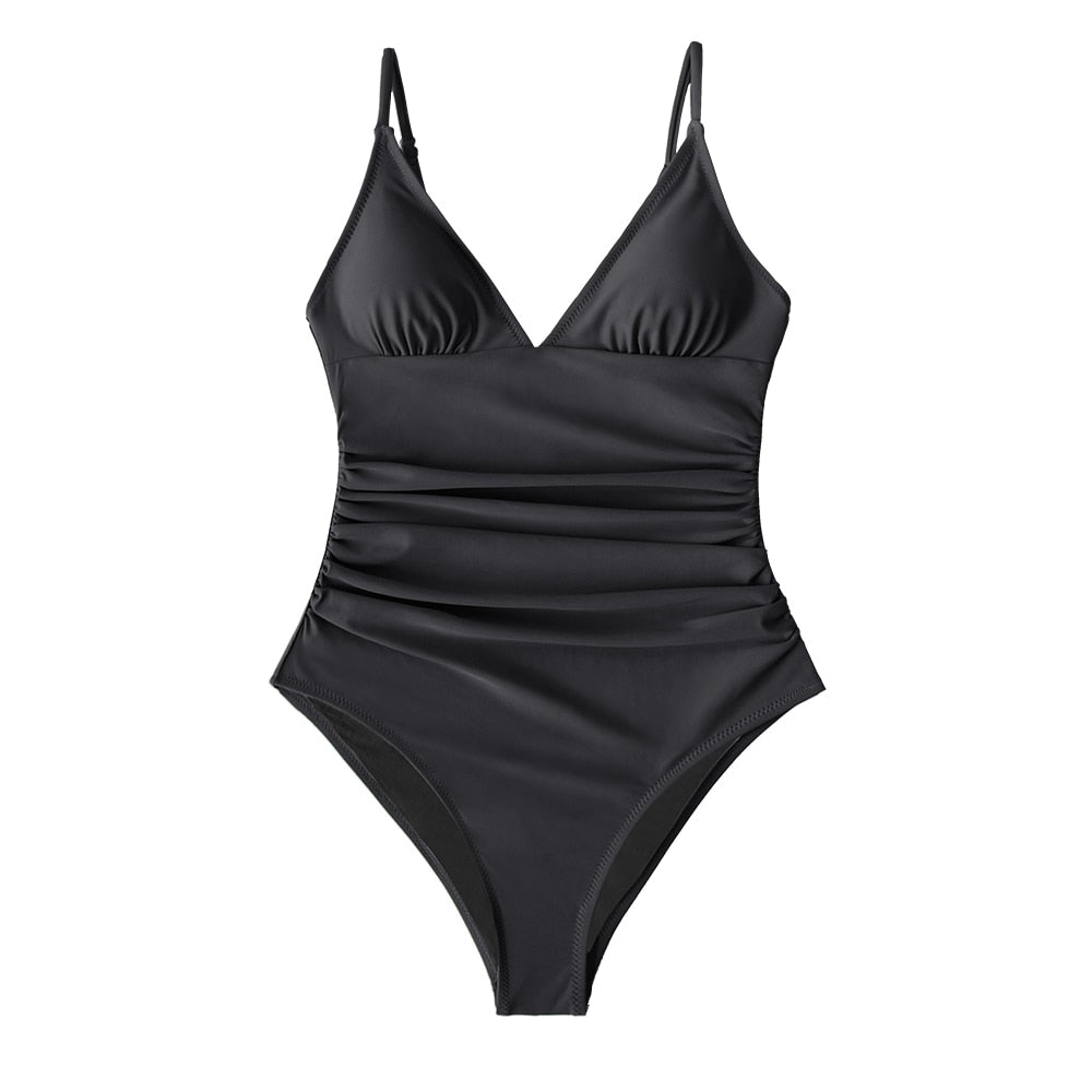 Bright Day Ruched Tummy Control Moss Green One Piece Swimsuit