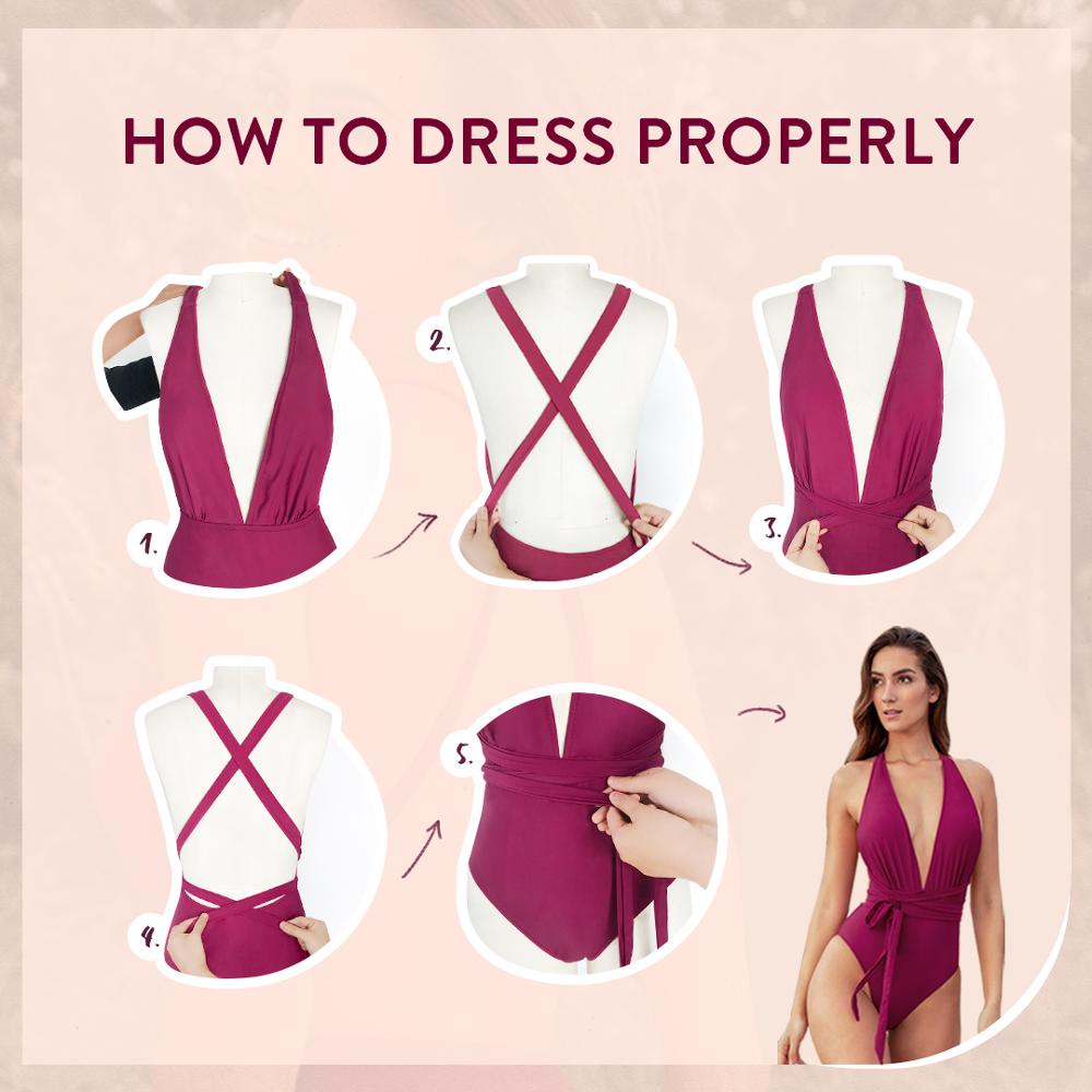 Traje de Baño con Cuello en V con Lazo - Una Pieza