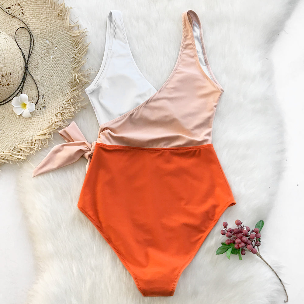 Color block bathing on sale suit one piece