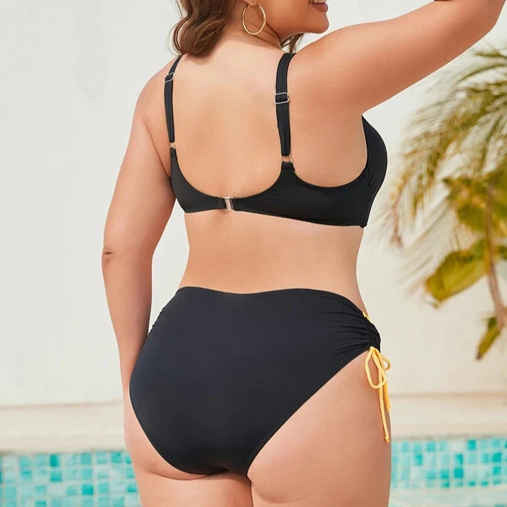 Black Bikini with Underwire and Push-Up - High Waist