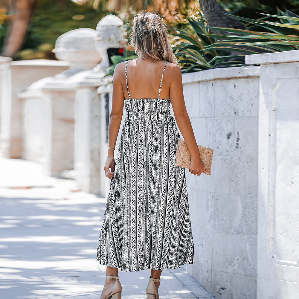 Geometric top maxi dress