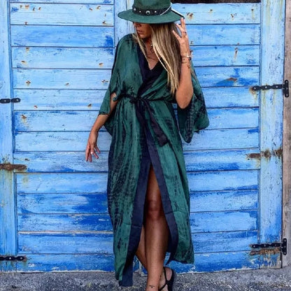 Striped top kimono dress