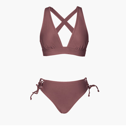 Bikini Color Completo con Cordones Triangular - Cintura Baja