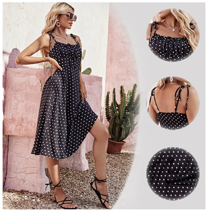 Halter Print Polka Dot Dress