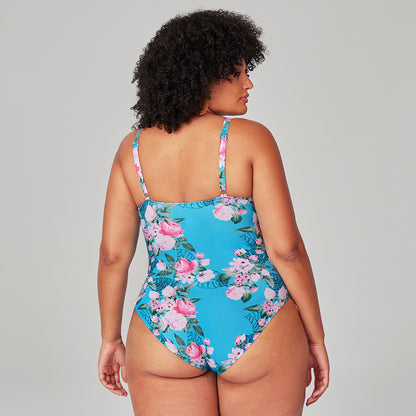 Milan Lace Up V Neck One Piece Swimsuit - Plus Size – Mocca Beach