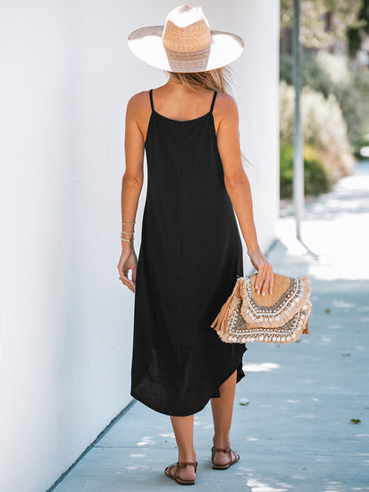 Loose Long Dress with Round Neck