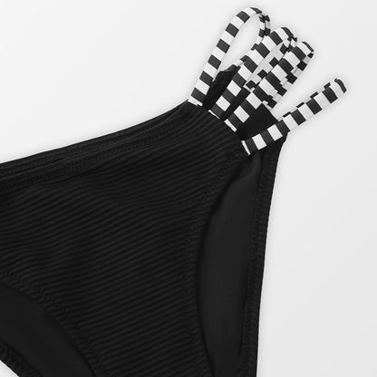 Charley Striped Lace Up Bikini - Medium Waist