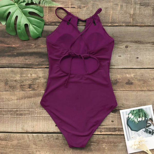 Solid Color Backless Swimsuit - One Piece – Mocca Beach Store