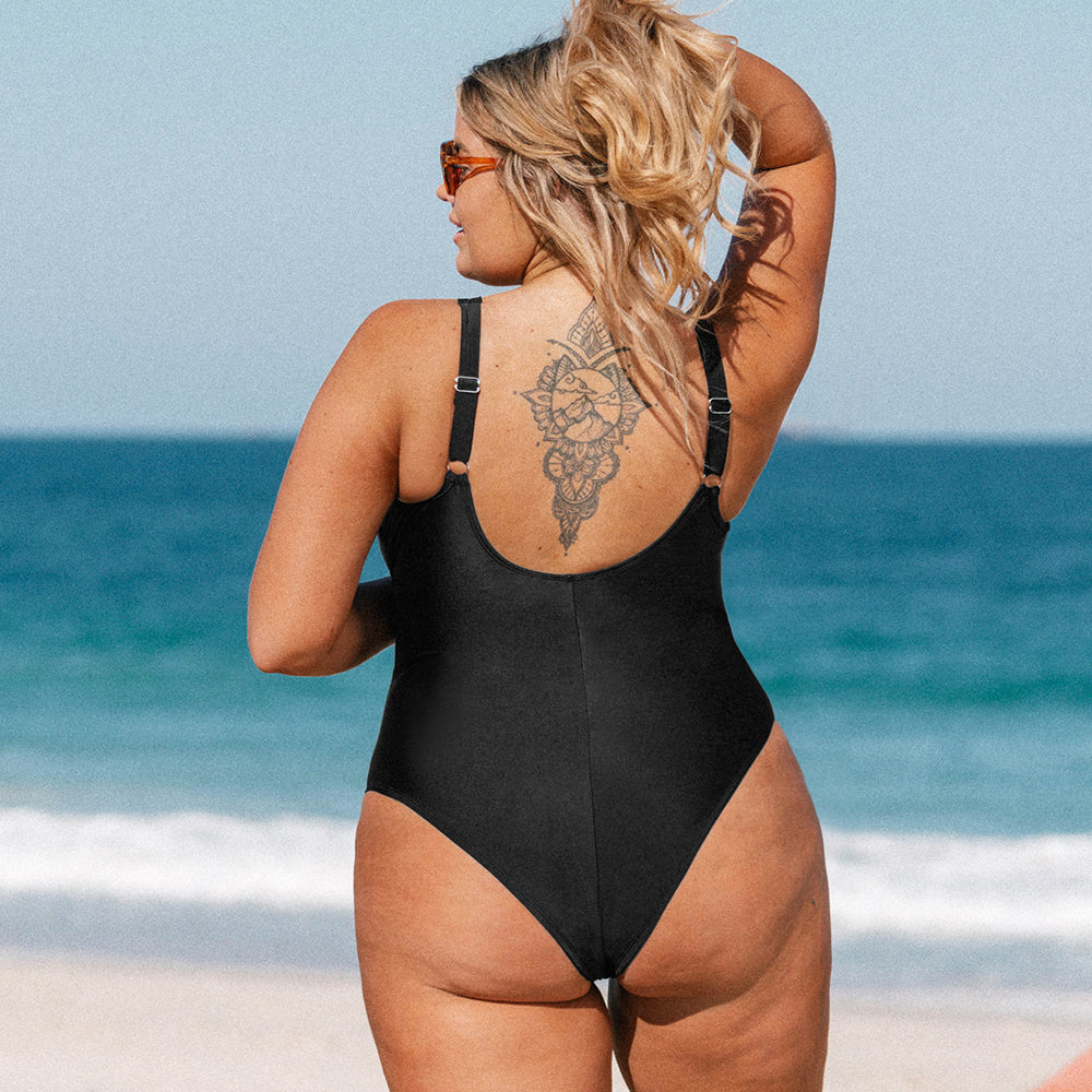 Plus size outlet black swimsuits