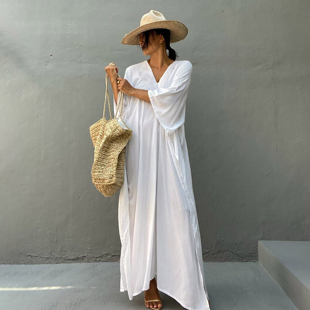 Sexy white outlet linen dress